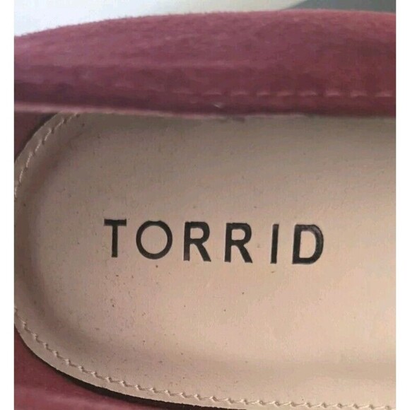 Torrid Wedge Heels Women's 11.5 Wide Merlot Faux Suede Ankle Strap - Picture 7 of 9